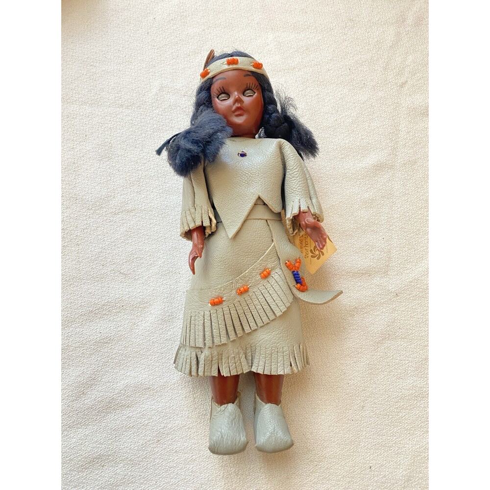 Carlson Dolls VTG Native American Mescalero Indian Princess W/Papoose 7.5" USA